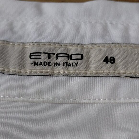 Etro Embroidered Beaded Blouse Floral Cotton Button Up Size 48 Made In Italy - Picture 11 of 12